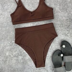 SHEIN Chocolate Brown Bikini Set